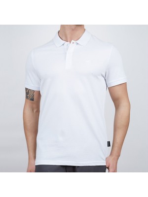 Erkek Polo Yaka Tişört - Pamuklu Spor Tişört - Stratus - Beyaz (600303)