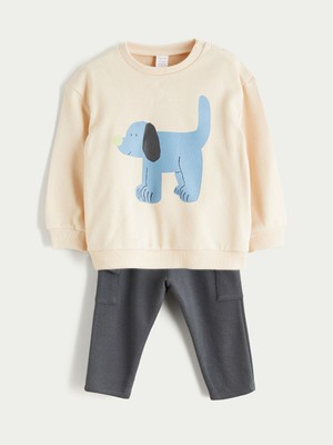 Lc Waikiki Yeni Sezon Bisiklet Yaka Erkek Bebek Sweatshirt ve Pantolon 2'li