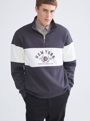 Lc Waikiki Yeni Sezon Dik Yaka Baskılı Erkek Sweatshirt