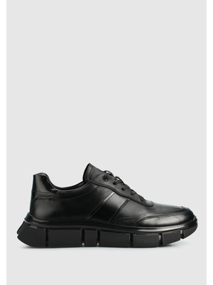 Siyah Deri Erkek Sneaker