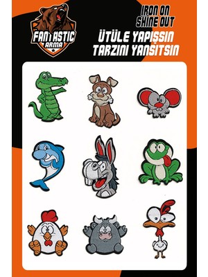 Ütü ile Yapışan Dokuma Arma Seti Patch Yama Timsah, Eşek, Renkli Hayvanlar Modeli