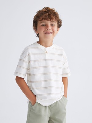 Lc Waikiki Yeni Sezon Penye Çizgili Erkek Çocuk Tişört