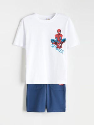 Lc Waikiki Yeni Sezon Spider-Man Baskılı Erkek Bebek Tişört ve Şort 2'li Takım