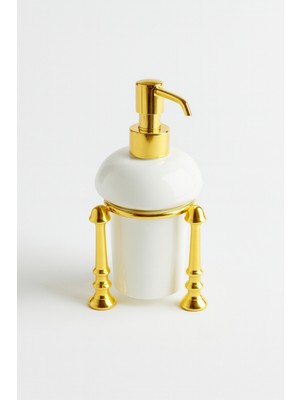 New England Sıvı Sabunluk, Tezgah Üstü - Seramik/altın