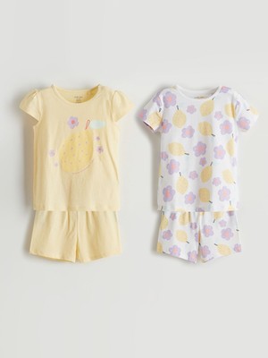Lc Waikiki Yeni Sezon Çiçekli Kız Bebek Tişört ve Şort 2 Takım