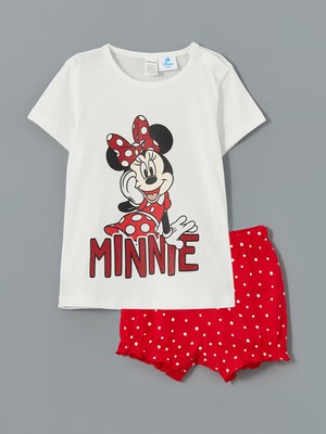 Lc Waikiki Yeni Sezon Minnie Mouse Baskılı Kız Bebek Şortlu Pijama Takımı
