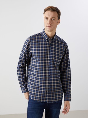 Lc Waikiki Yeni Sezon Regular Fit Uzun Kollu Ekose Gabardin Erkek Gömlek