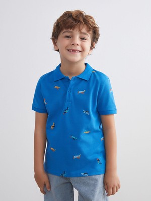 Lc Waikiki Yeni Sezon Polo Yaka Baskılı Erkek Çocuk Tişört