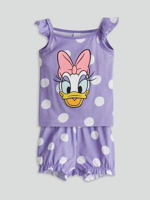 Lc Waikiki Yeni Sezon Daisy Duck Baskılı Kız Bebek Şortlu Pijama Takım