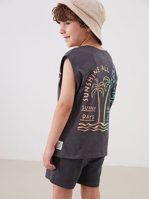 Lc Waikiki Yeni Sezon Bisiklet Yaka Baskılı Erkek Çocuk Atlet