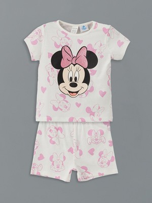 Lc Waikiki Yeni Sezon Minnie Mouse Baskılı Kız Bebek Şortlu Pijama Takım