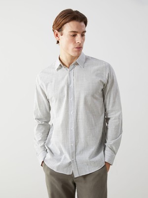 Lc Waikiki Yeni Sezon Slim Fit Uzun Kollu Çizgili Poplin Erkek Gömlek