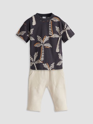 Lc Waikiki Yeni Sezon Baskılı Erkek Bebek Gömlek ve Pantolon 2'li