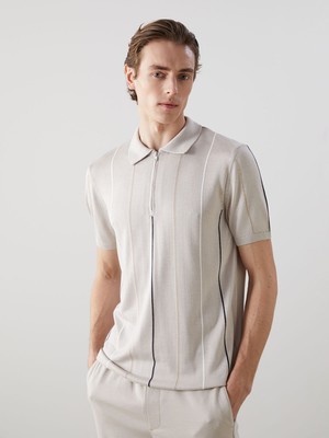 Lc Waikiki Yeni Sezon Polo Yaka Kısa Kollu Çizgili Erkek Triko Kazak