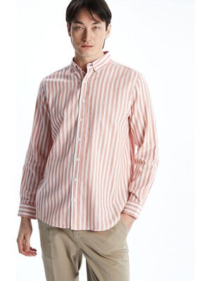 Lc Waikiki Yeni Sezon Regular Fit Uzun Kollu Çizgili Poplin Erkek Gömlek