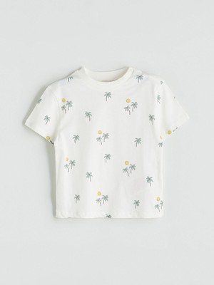 Lc Waikiki Yeni Sezon Bisiklet Yaka Baskılı Erkek Bebek Tişört