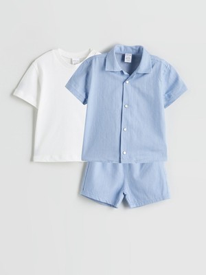 Lc Waikiki Yeni Sezon Kısa Kollu Gömlek, Tişört ve Şort Takım