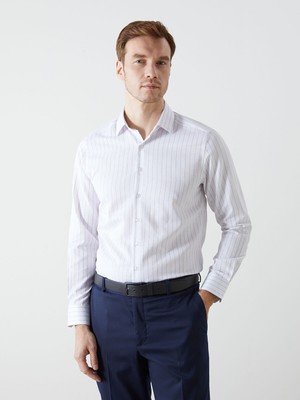 Lc Waikiki Yeni Sezon Slim Fit Uzun Kollu Çizgili Gabardin Erkek Gömlek