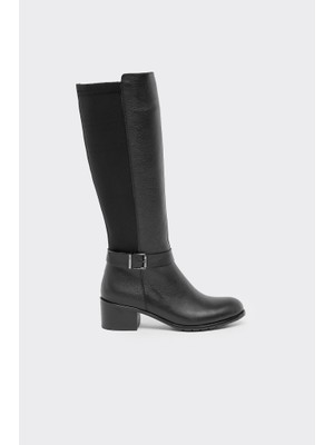 Bilekten Kemerli Hakiki Deri Fermuarlı Kadın Çizme