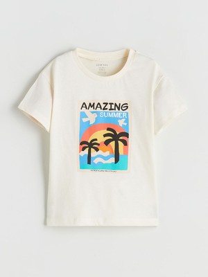 Lc Waikiki Yeni Sezon Bisiklet Yaka Baskılı Erkek Bebek Tişört