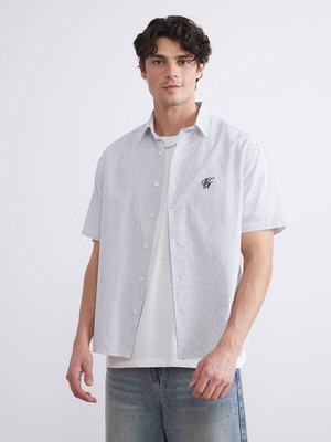 Lc Waikiki Yeni Sezon Regular Fit Kısa Kollu Çizgili Poplin Erkek Gömlek