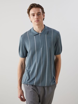 Lc Waikiki Yeni Sezon Polo Yaka Kısa Kollu Çizgili Erkek Triko Kazak