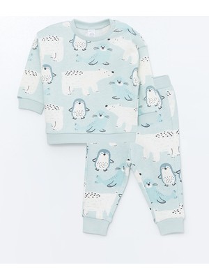 Lc Waikiki Yeni Sezon Bisiklet Yaka Erkek Bebek Sweatshirt ve Pantolon 2'li Takım