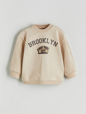 Lc Waikiki Yeni Sezon Bisiklet Yaka Baskılı Erkek Bebek Sweatshirt