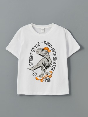 Lc Waikiki Yeni Sezon Bisiklet Yaka Baskılı Erkek Çocuk Tişört