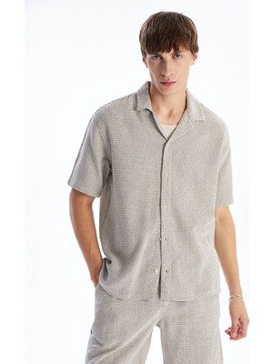 Lc Waikiki Yeni Sezon Rahat Kalıp Resort Yaka Kısa Kollu Gabardin Erkek Gömlek