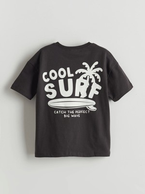 Lc Waikiki Yeni Sezon Bisiklet Yaka Yazı Baskılı Erkek Çocuk Tişört