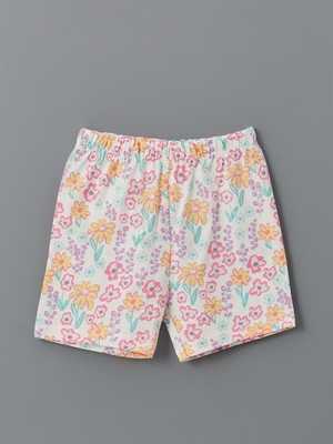 Lc Waikiki Yeni Sezon Beli Lastikli Çiçekli Kız Bebek Şort