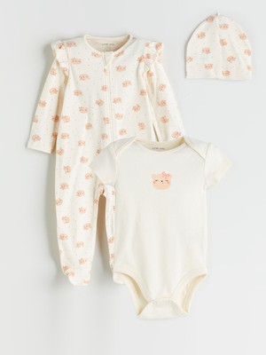 Lc Waikiki Yeni Sezon Baskılı Kız Bebek Hastane Çıkış Seti