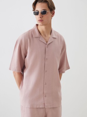 Lc Waikiki Yeni Sezon Rahat Kalıp Kısa Kollu Keten Görünümlü Erkek Gömlek