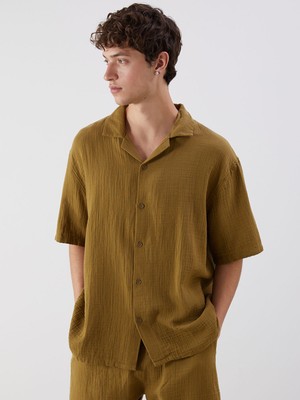 Lc Waikiki Yeni Sezon Resort Yaka Kısa Kollu Müslin Erkek Gömlek