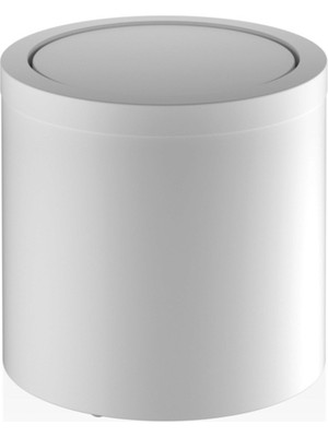 Çöp Kovası, Sallanır Kapak, 7lt, Ø20XH21CM - Mat Beyaz