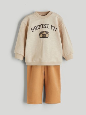 Lc Waikiki Yeni Sezon Bisiklet Yaka Erkek Bebek Sweatshirt ve Eşofman Alt 2'li