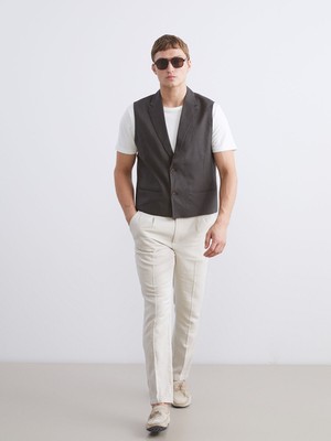 Lc Waikiki Yeni Sezon Standart Kalıp Keten Görünümlü Erkek Pantolon