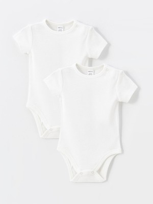 Lc Waikiki Yeni Sezon Bisiklet Yaka Basic Erkek Bebek Çıtçıtlı Bodysuit 2'li