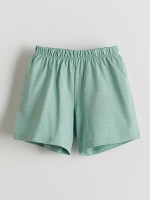 Lc Waikiki Erkek Bebek Şort Beli Lastikli Yeşil Düz Pamuklu Günlük Kullanım İçin Rahat
