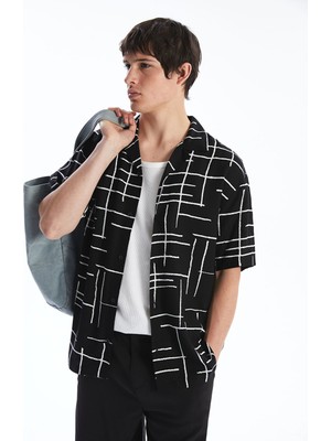 Lc Waikiki Yeni Sezon Regular Fit Kısa Kollu Desenli Viskon Erkek Gömlek