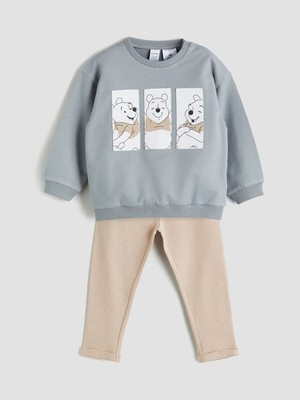 Lc Waikiki Yeni Sezon Winnie The Pooh Baskılı Erkek Bebek Sweatshirt ve Eşofman Alt 2'li