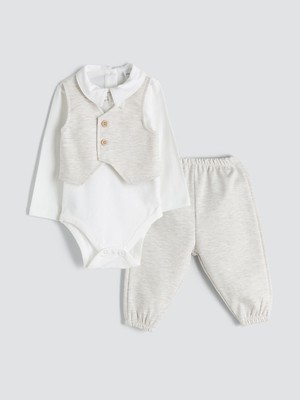Lc Waikiki Yeni Sezon Erkek Bebek Çıtçıtlı Body ve Eşofman Alt 2'li
