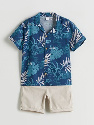 Lc Waikiki Yeni Sezon Resort Yaka Erkek Bebek Gömlek ve Şort 2'li