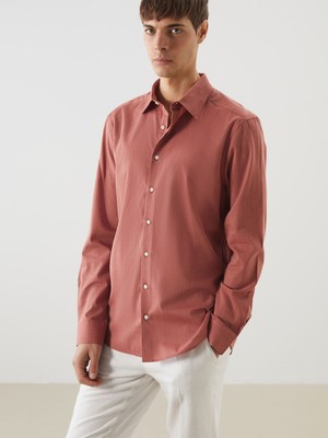 Lc Waikiki Yeni Sezon Regular Fit Uzun Kollu Keten Karışımlı Erkek Gömlek