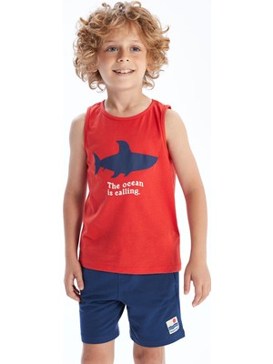 Lc Waikiki Yeni Sezon Bisiklet Yaka Baskılı Erkek Çocuk Atlet