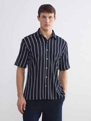 Lc Waikiki Yeni Sezon Regular Fit Kısa Kollu Çizgili Erkek Gömlek