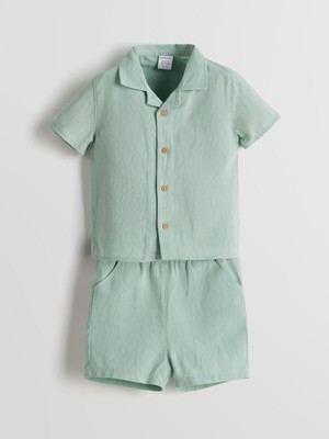 Lc Waikiki Yeni Sezon Resort Yaka Erkek Bebek Gömlek ve Şort 2'li