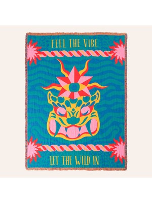 Novelas Saçaklı Jakarlı Pamuk Koltuk Şalı 137X180 cm Mavi