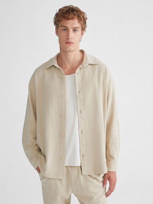 Lc Waikiki Yeni Sezon Rahat Kalıp Uzun Kollu Gabardin Erkek Gömlek